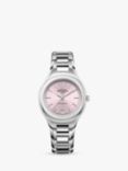 Rotary LB05105/39 Women's Contemporary Date Bracelet Strap Watch, Silver/Pink