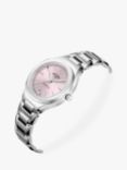 Rotary LB05105/39 Women's Contemporary Date Bracelet Strap Watch, Silver/Pink