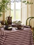 Piglet in Bed Stripe Tablecloth, Plum Wine Amberley Stripe