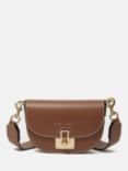 Jigsaw Denbigh Studded Leather Crossbody Bag, Brown