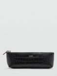 Mango Leonorb Croc Effect Zipped Pouch, Black