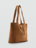 Mango Curry Suede Tote Bag, Tan