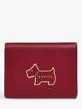 Radley Heritage Dog Outline Leather Small Card Holder, Cranberry