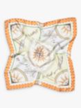 Aspinal of London Travel Silk Scarf, Orange/Multi