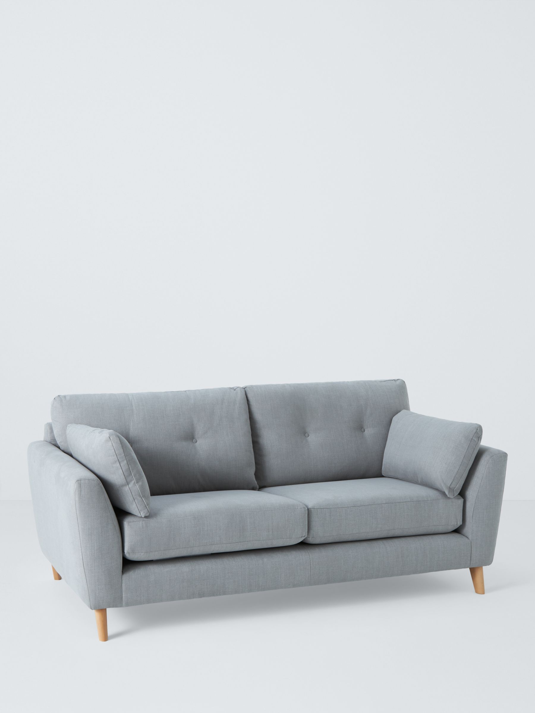 Alfie Range, John Lewis Alfie Large 3 Seater Sofa, Light Leg, Grey Light