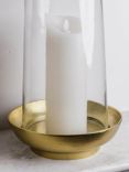 One.World Da Gama Aluminium Base Hurricane Lantern, Clear/Gold