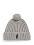 Polo Ralph Lauren Bear Wool Blend Bobble Hat, Andover Heather