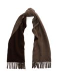 Polo Ralph Lauren Logo Double Face Wool Scarf, Nutmeg/Brown Heather