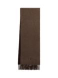 Polo Ralph Lauren Logo Double Face Wool Scarf, Nutmeg/Brown Heather