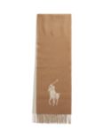 Polo Ralph Lauren Pony Wool Scarf, Camel/Cream