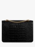 Strathberry East/West Leather Shoulder Bag, Black Croc