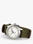 Hamilton H69401910 Unisex Khaki Field Quartz Fabric Strap Watch, Green/White