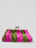 L.K.Bennett Lana Fabric Clutch Bag, Green/Pink