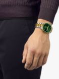 Tissot T1166172209100 Men's Chrono XL Date Metal Strap Watch, Multi/Green