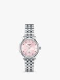 Tissot T1222101115900 Women's Carson Date Metal Strap Watch, Silver/Pink