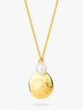 Claudia Bradby The World is Your Oyster Disc Necklace, Yellow Gold