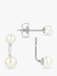 Claudia Bradby Pearl Duo Earrings, Silver