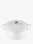 Le Creuset Cast Iron Noel Round Casserole, 24cm, White