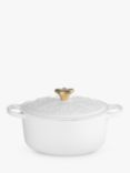 Le Creuset Cast Iron Noel Round Casserole, 24cm, White