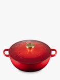 Le Creuset Cast Iron Holly Round Soup Pot, 4.1L, Cerise