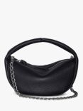 BY FAR Baby Leather Top Handle Chain Bag, Black