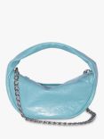 BY FAR Baby Cush Leather Top Handle Chain Bag, Cadet