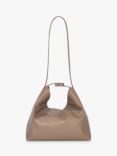 BY FAR Bea Leather Slouchy Hobo Bag, Taupe