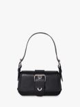 BY FAR Eloise Leather Buckle Shoulder Bag, Black