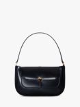 BY FAR Miranda Semi Patent Leather Shoulder Bag, Black