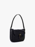 BY FAR Miranda Semi Patent Leather Shoulder Bag, Black