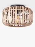 Brilliant Lighting Woodrow Flush Ceiling Light, Light Brown