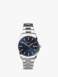 Sekonda 1943 Men's Taylor Date Bracelet Strap Watch, Silver/Blue