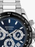 Sekonda 30200 Men's Circuit Tachymeter Bracelet Strap Watch, Silver