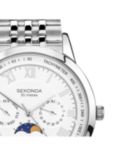 Sekonda Men's Moonphase Tachymeter Bracelet Strap Watch, Silver