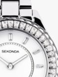 Sekonda 40670 Women's Margot Crystal Bracelet Strap Watch, Silver