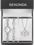 Sekonda Women's Infinity Watch, Bracelet, Pendant Necklace and Stud Earrings Gift Set