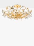 English Heritage Audley End 5 Light Tole Semi-Flush Ceiling Light, Gold