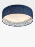 English Heritage Down House 2 Light Flush Ceiling Light, Navy