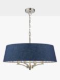 English Heritage Down House 4 Light Pendant Ceiling Light, Navy