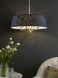 English Heritage Down House 4 Light Pendant Ceiling Light, Navy