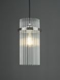 English Heritage Eltham Rodded Glass Pendant Ceiling Light, Clear/Polished Nickel