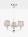 English Heritage Marble Hill 3 Light Pendant Ceiling Light, Silver/Grey Lampshades