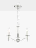 English Heritage Marble Hill 3 Light Pendant Ceiling Light, Silver