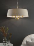 English Heritage Marble Hill 4 Light Pendant Ceiling Light, Taupe/Brass