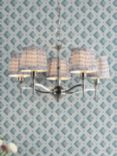 English Heritage Marble Hill 5 Light Pendant Ceiling Light, Silver/Green Shade