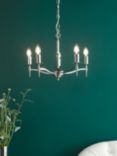 English Heritage Marble Hill 5 Light Pendant Ceiling Light, Silver