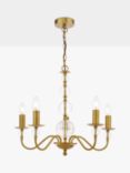 English Heritage Wrest Park 5 Light Pendant Ceiling Light, Metallic Brass