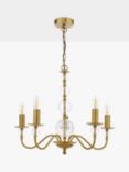 English Heritage Wrest Park 5 Light Pendant Ceiling Light, Metallic Brass