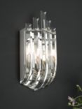 English Heritage Eltham 2 Light Swagged Crystal Wall Light, Clear/Polished Nickel