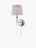 English Heritage Marble Hill Single Wall Light, Silver/Grey Shade